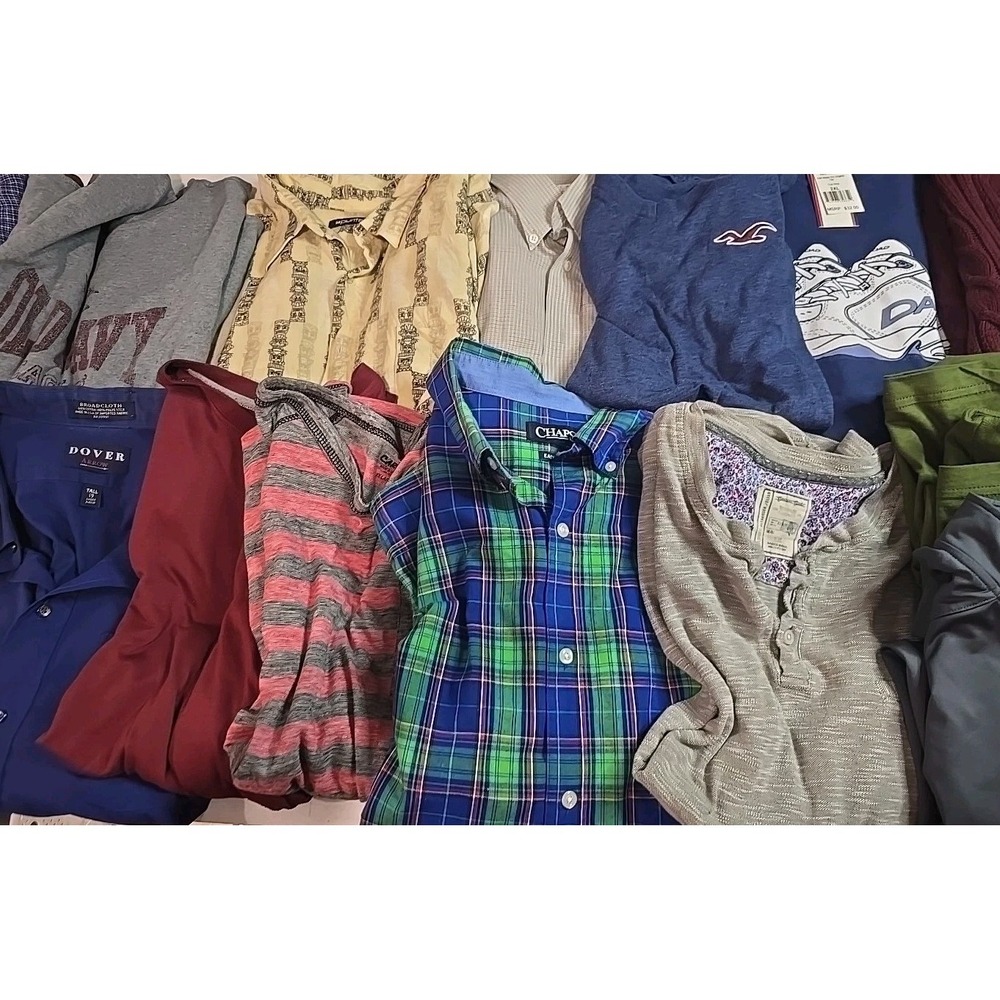 Mens Clothing Lot‎ Size XL And 2XL 16 Piece Hollister Reebok Dress Sweaters Tops
